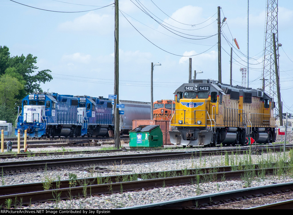 UP, BNSF and PTRA units at PTRA's North Yard